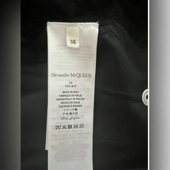 Alexander McQueen Zip Front Embroidered Peplum Leather Moto Jacket, Black, IT38 - Picture 6 of 12